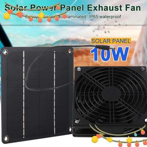 Ventilateur Solaire - Panneau Solaire 3 W - Pour Poulailler Serre Hangar Extérieur - 1 Pièce (1/5)