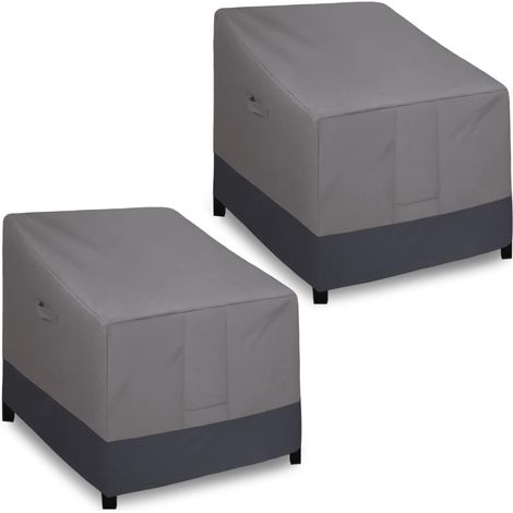 Easy-Going Outdoor-Stuhlabdeckung, wasserdicht, strapazierfähig, winddicht, mit Belüftungsöffnung (2er-Pack – 85 x 80 x 91 cm, Grau/Dunkelgrau) (1/5)