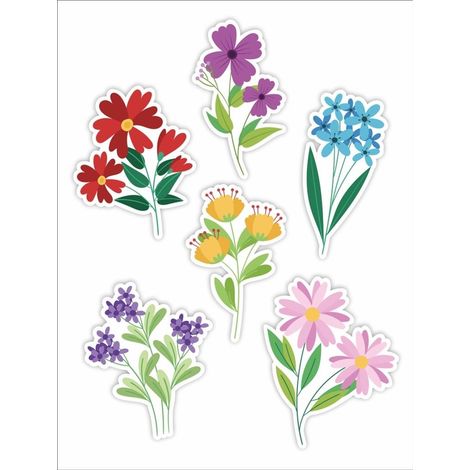 Decorazioni per finestre bifacciali - Fiori 02 6 pezzi