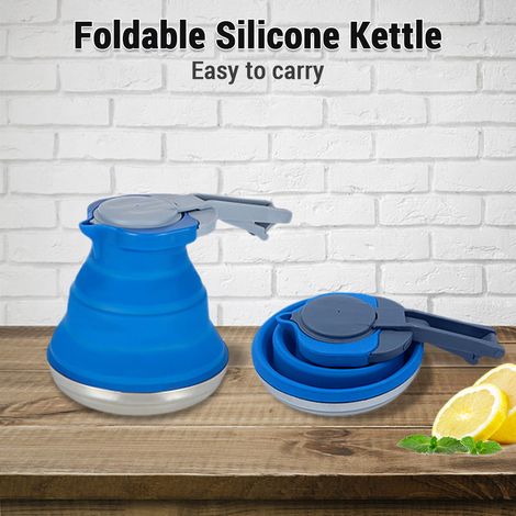 Bouilloire Portable créative en Silicone, Gel de silice d'extérieur, pliable, Compression du café, anti-fuite, voyage Camping 1500ML (1/5)