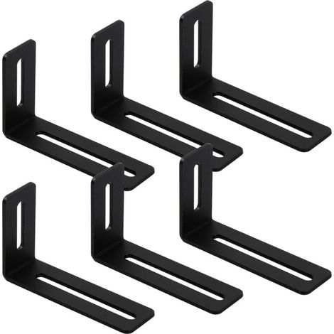 Staffa di fissaggio in metallo da 6 pezzi, supporto angolare regolabile con 2 slot, connettore angolare in metallo a 90 gradi, staffa angolare a L, staffa di fissaggio, staffa di fissaggio in metallo  (1/4)