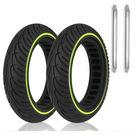 Pneu Plein 8,5 Pouces (8 1/2x2)(50/75-6.1) Increvables pour Trottinette Électrique, Compatible Tous Modèles avec Roue 8 1/2x2, Xiaomi M365, 1S, Pro2, Gotrax, Wispeed(Fluo, 2 pneus) (1/5)