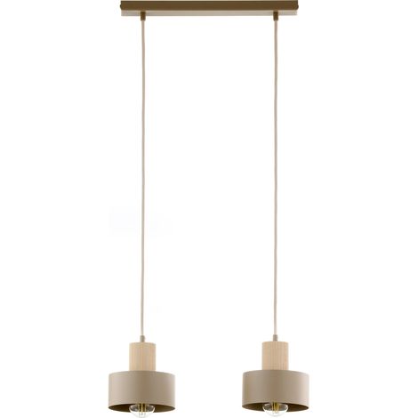 Suspension scandinave RIF WOOD Sigma Lighting 2xE27 15W beige bois IP20 (1/5)
