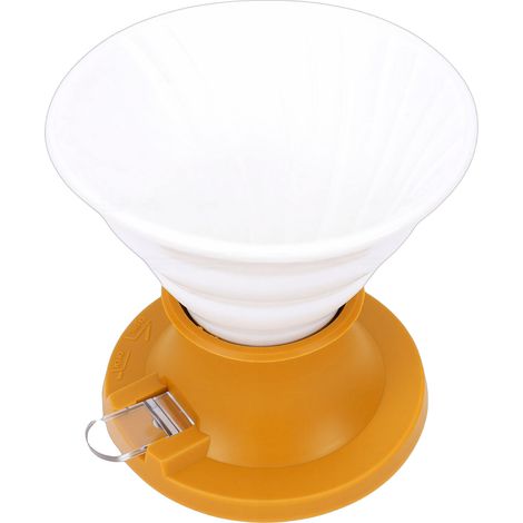 Filtre à café goutte à goutte à immersion céramique thermorésistant nomade jaune pour cafetière manuelle (1/5)