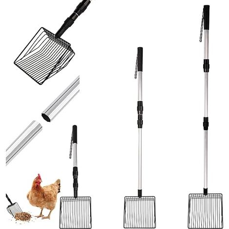 Dog Poop Scoop, Extendable from 57 to 106 cm, Removable Accessory for Chicken Coop, Separating Rubble from Sand (1/5)