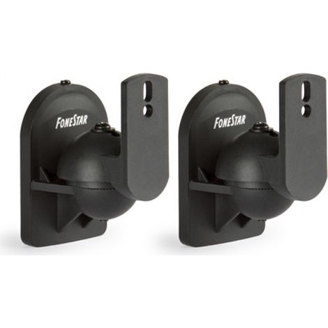 Coppia di supporti Fonestar per casse acustiche a parete, girevoli e inclinabili, possono contenere fino a 3,5 kg, nero (1/2)