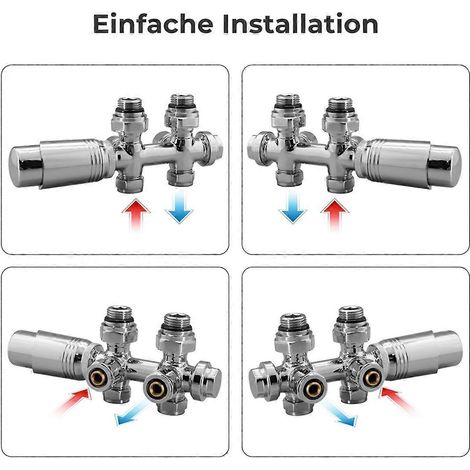Mehrfach-Heizkörperanschluss mit Thermostat 50 mm (1/5)