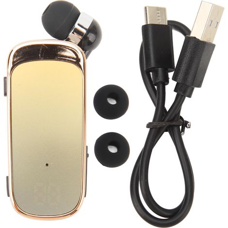 Casque Bluetooth 5.2 Rétractable Sans Fil, Écouteurs Sport Confortables pour Extérieur, Conduite et Fitness, Clip Oreille Dégradé Jaune (1/5)