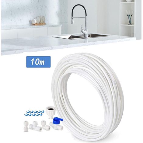 10m - watertoevoerleiding - watertoevoerleiding universele aansluitset - watertoevoerbuis - koelkast waterleiding+koelkast aansluitset - waterleiding set voor koelkast, ijsmaker - wit[CC] (1/5)