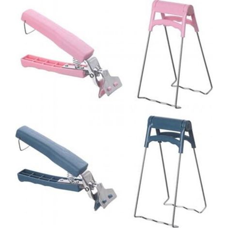 Pince Pour Plaque Chauffante - Acier Inoxydable Et ABS - Pour Poêle Assiette Bol Casserole - Lot De 4