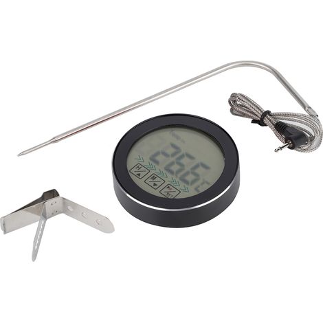 Thermomètre alimentaire électronique numérique sans fil avec sonde pour grillades, barbecue et cuisine à la maison (noir)-AquaForge (1/5)