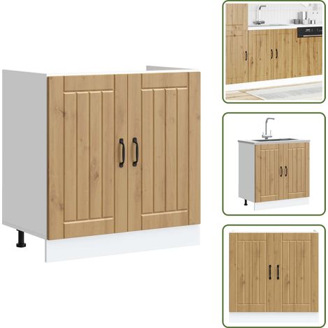 Meuble de base de lavabo Lucca chêne artisanal bois ingénierie - Meuble Bas Du Lavabo - Meubles Bas Du Lavabo - Meuble Bas De Cuisine - Meuble Bas Du Lavabo Pour Cuisine (1/5)