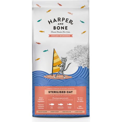 CROCCHETTE PER GATTI HARPER AND BONE CAT STERILISED OCEAN WONDERS 2KG - TONNO, PESCE E SALMONE