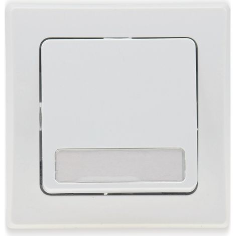 Insert de bouton-poussoir DELPHI avec plaque nominative, 230 V, 10 A, blanc