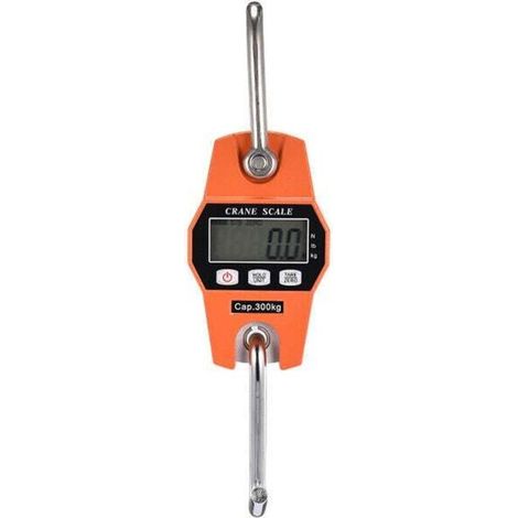 Peson Electronique 300kg Balance Crochet Suspendu Dynamomètre LCD Crochet Peseur Industrielle Pèse Poids 300kg/600lbs