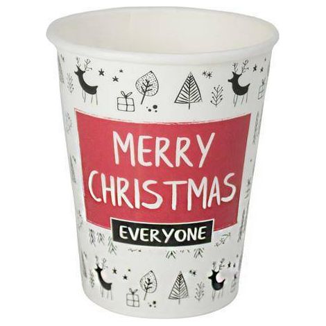Gobelets en papier de Noël 250 ml Joyeux Noël 100 pièces (1/3)
