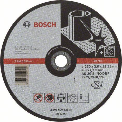 BOSCH Disque à tronçonner Droit - Rapido INOX - 230 mm - x 1 - 3.0 mm - 22,23 mm