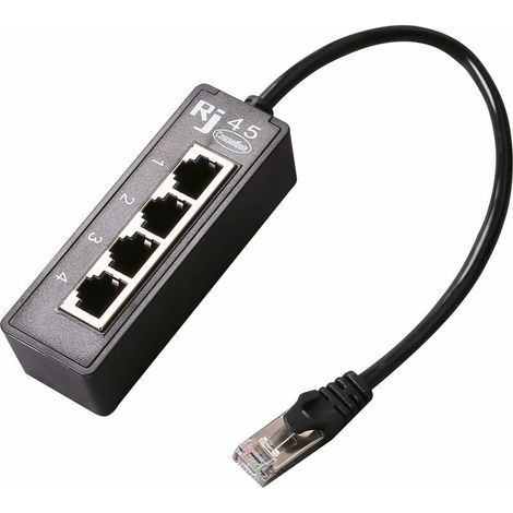 Câble répartiteur Ethernet RJ45, RJ45 1 mâle à 4 x Femelle Adaptateur répartiteur Ethernet LAN/Câble réseau adapté Adaptateur de connecteur de Prise Ethernet LAN Super Cat5, Cat5e, Cat6, Cat7 (1/5)
