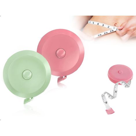 Lot de 2 Mètres Rubans de Tailleur, Rubans Téléscopiques Souples Double Face Mesures du Corps Longueur, Poitrine, Taille, pour la Couture et la Confection (1/5)