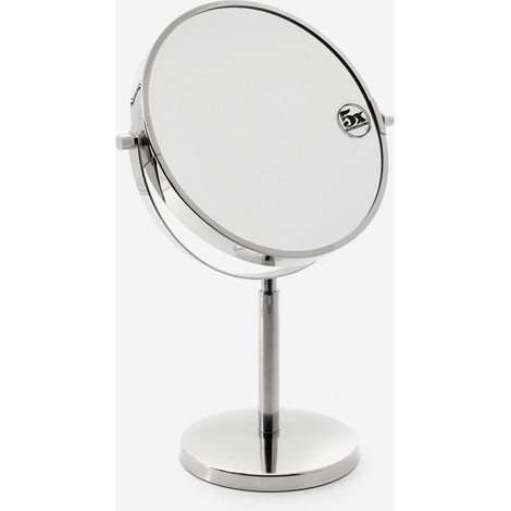 BATHBAZAAR - Miroir grossissant double-face à pied inox brillant - Série CIRCLE