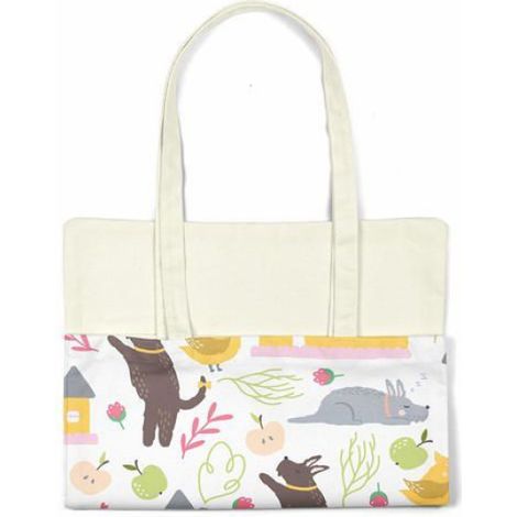 Sac Shopping - Toile De Coton Réutilisable - 34 X 40 Cm - Anses Longues 30 Cm - 1 Pièce (1/4)