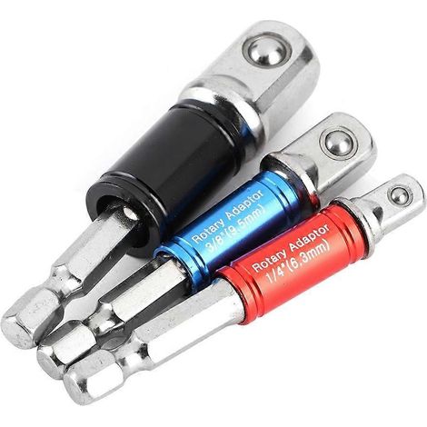 3-teiliges Set Sechskant-Bohrer-Steckschlüssel-Adapterantrieb für elektrische Schlagschrauber 1/4 Zoll, 3/8 Zoll, 1/2 Zoll Typ C