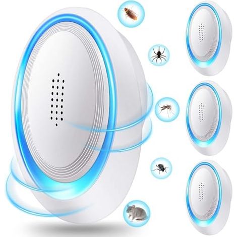Répulsif Ultrasonique pour Souris 4 Pack,Anti-Rats,Silencieux,Non-Toxique, Efficace Contre Les et Rats, sans Radiation à Ultrasons Anti Rongeurs -