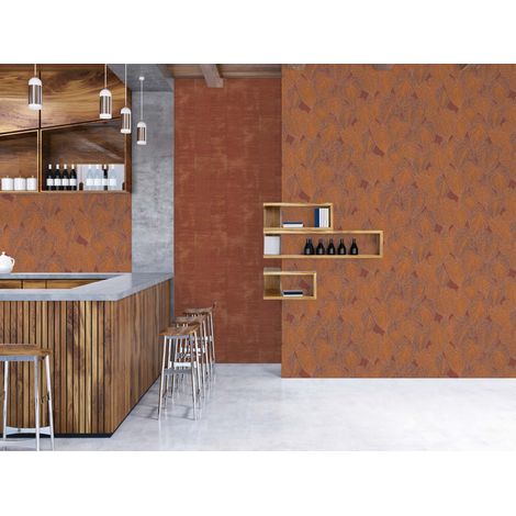 Papier peint bois, planche de bois rouge foncé, chambre, cuisine, 781295 (1/4)