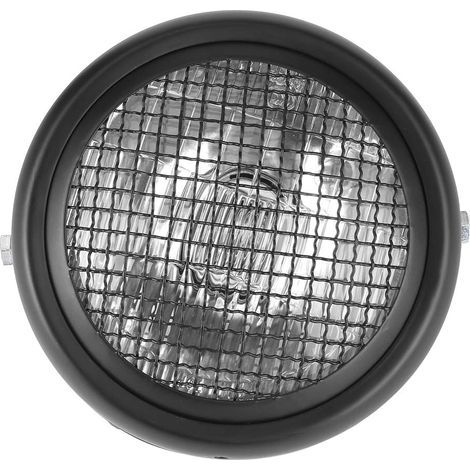 Phare et boîtier de moto, 7in 55W phare de gril de moto de Style rétro lampe frontale halogène haute luminosité[Lentille transparente] (1/5)