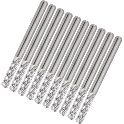 10 pièces Fraises en Carbure de Tungstène pour Usinage Acier et Circuits Imprimés - Outils de Découpe Haute Précision (1/5)