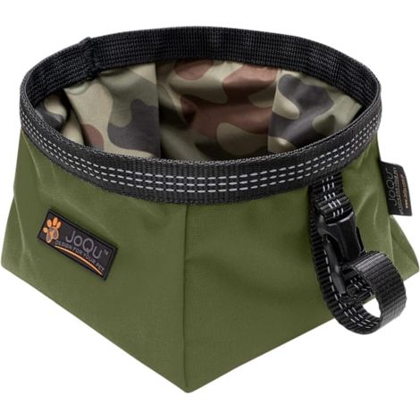 Ciotola JoQu® Walk per cani di piccola taglia, verde oliva