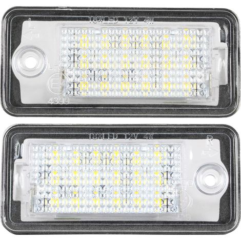 Juego de 2 luces LED para matr铆cula de Audi A3, A4, A6, A8 y Q7 (1/2)