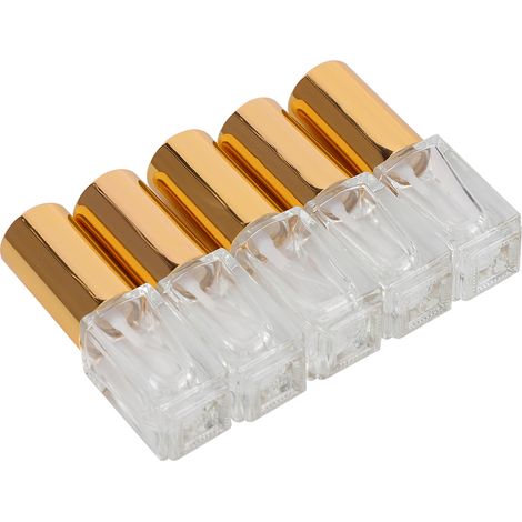 Flacon vaporisateur vide en verre 5ml rechargeable portable atomiseur parfum voyage (3ml tête dorée) (1/5)