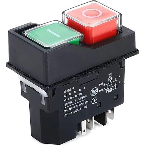 KJD17-250V 5 Pin Magnetic Safety Switch Waterproof AC 16A Start/Stop Safety Switch (YH02-5 Pin) (1/5)
