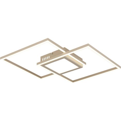 Globo Saunders Plafonnier double carré semi-encastré LED sable mat 2700/6500K (1/5)