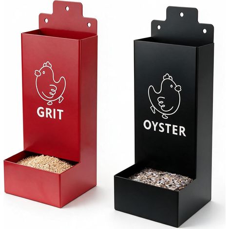 Lot de 2 mangeoires automatiques pour poules - Mangeoire automatique pour poules - Mangeoire automatique en métal pour animaux de compagnie - 2 mangeoires pour volaille, canard, oie (1/5)