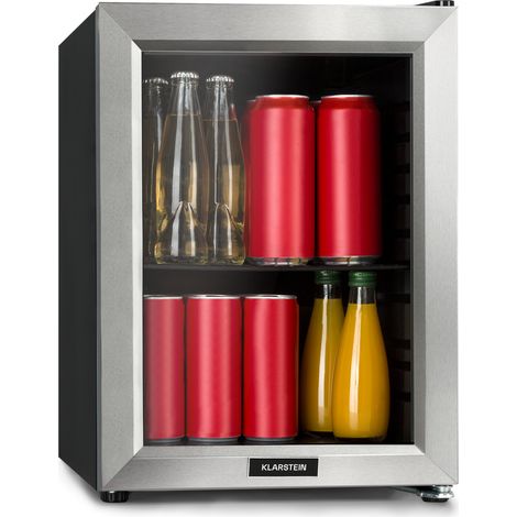 Klarstein Harlem Getränkekühlschrank Minibar, Kompressionskühlsystem, 23 Liter Fassungsvermögen, 5 Kühlstufen: 0 - 10 °C, geräuscharm: 39 dB, 1 Metallgitterboden, schwarz (1/5)