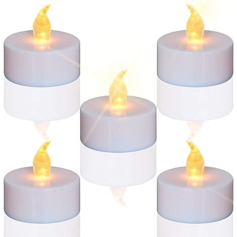 Lot de 24 bougies LED Bougies CR2032 piles Bougies Unscented Bougie chauffe-plat sans flamme claire vacillante 100 + heures de lumière électrique (1/5)