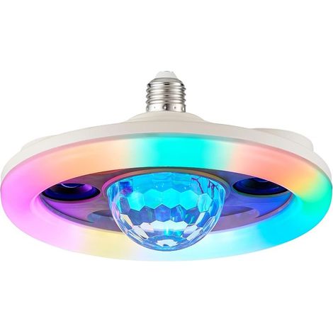 E27 RGB-LED-Lampe mit Lautsprecher, 30 W, 2400 lm, Bluetooth-Lautsprecherlampe mit Fernbedienung, farbwechselnde Deckenleuchte für Geburtstagsfeiern, Karaoke, Weihnachten und Bars (1/5)