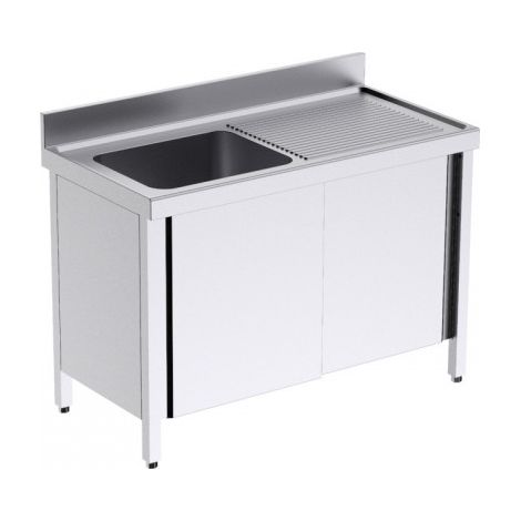 Plonge Inox avec Portes et Egouttoir Gamme 600 - Distform
