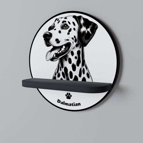 Estante redondo negro para perro dálmata (1/5)