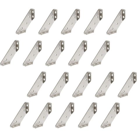 20 Équerre, Acier Inoxydable Brossé, Connecteur Triangulaire, Renfort Angle Droit, Pour Meuble Armoire Table (1/5)