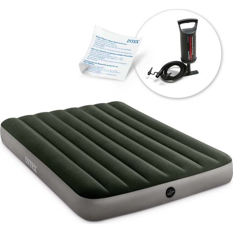 Aufblasbare matratze 191x137x25 cm mit kolbenpumpe intex 664108