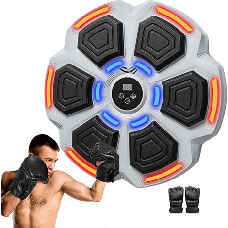 Machine de Boxe Murale Musicale Bluetooth avec LED – Cible Intelligente avec Gants – Entraînement Réflexes, Cardio, MMA – pour Adultes et Enfants à la Maison (1/5)
