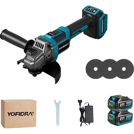 Smerigliatrice angolare, motore brushless, alta velocità, set di 2 batterie (1/2)