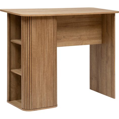 Table de bar en bois MDF coloris naturel - Longueur 120 x Profondeur 60 x Hauteur 102 cm (1/4)