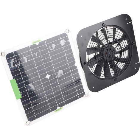 Ventilateur d'extraction solaire 100 W 18 V, 34 cm (13,5 pouces), pour grenier, poulailler, camping-car ou serre. (1/5)