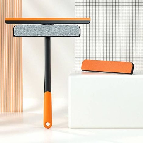 3 pièces outil nettoyage vitres, raclette rotative TPR, grattoir polyvalent pour fenêtres et miroirs (1/3)