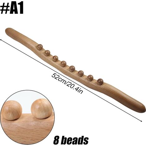 Bâton de massage corporel en bois naturel pour spa, massage par pression, Guasha, relaxation, drainage lymphatique-AquaForge