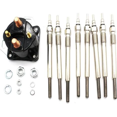 F-600 7.3L Power Strokes Pickup Relais Solénoïde & Bougies de Préchauffage F7TZ12B533AB F7TZ12B533C F81Z12B533AA Ensemble de douilles de préchauffage (1/4)